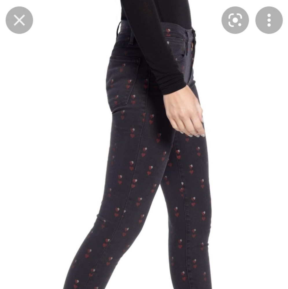 FRAME HEART WASH SKINNY JEANS, SIZE 23